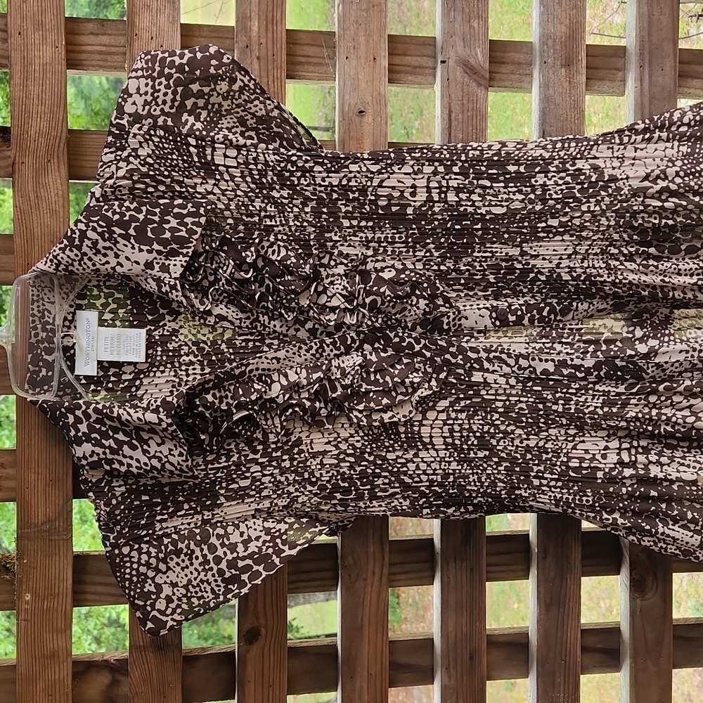 Blouse Nice brown and tan print